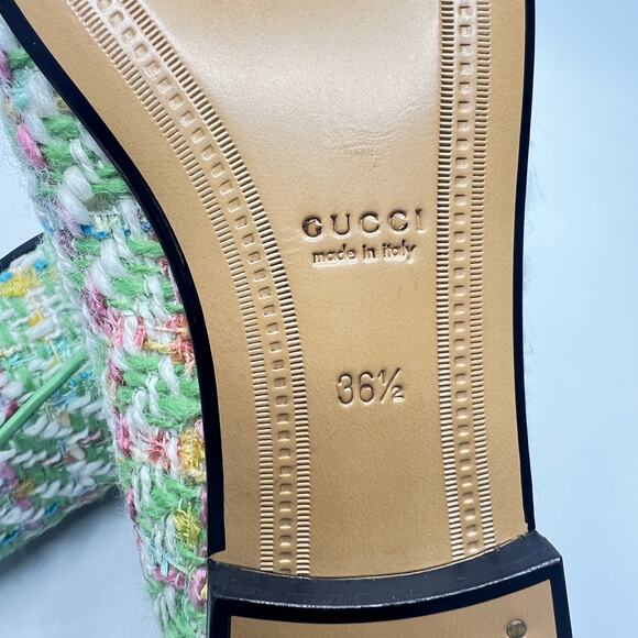 Gucci Jordaan Tweed Horsebit Moccassin Loafers Multicolor Size EU 36.5 - Picture 9 of 10